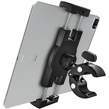 Imagem de woleyi Suporte para tablet de bicicleta giratória, braçadeira de tablet para bicicletas ergométricas para uso interno, suporte elíptico de esteira de ginástica para iPad Pro 9,7, 11, 12,9 / Air/Mini,
