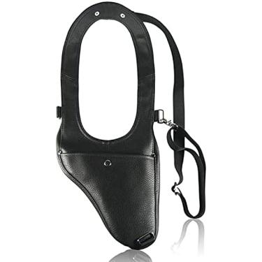 Imagem de KRASS Bolsa de axila de couro PU retrô, bolsa de ombro duplo anti-roubo medieval steampunk com zíper ajustável bolsa coldre para homens, preto, colecionador88