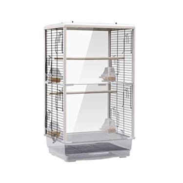 Imagem de KIZQYN Gaiolas de pássaros grande metal aberto superior gaiola de pássaro para periquito periquito canário bochecha verde calopsita pequeno papagaio gaiola de viagem 80cm gaiola de voo alta (cor: C)