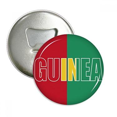 Imagem de Bandeira do país da Guiné abridor de garrafas com ímã de geladeira emblema multifuncional