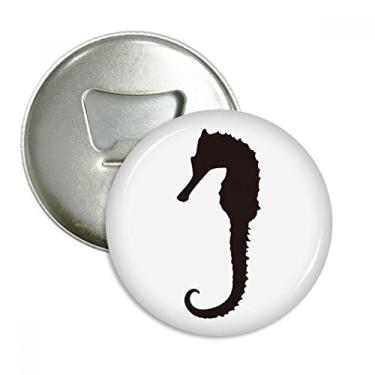 Imagem de Hippocampus Marine Life Abridor de garrafas com contorno preto Emblema multifuncional
