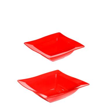 Imagem de Kit Saladeira Moove 800ml + 2L Vermelho em Polipropileno Linha Tropical VEM