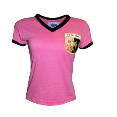 Imagem de Camisa Feminina Retro Palermo 1970 Rosa 100% Algodão - Liga Retro