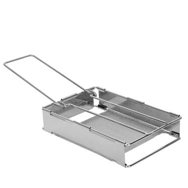 Imagem de Torradeira de acampamento ao ar livre, torradeira de acampamento dobrável de aço inoxidável torradeira portátil de fogo de acampamento torradeira, para acampamento de pesca caminhadas fogo