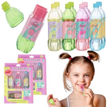 Imagem de Expressions 8 peças Pop Gloss – Conjunto de bálsamo labial com sabor frutado, máquina de venda automática, coleção de bálsamo labial de refrigerante, seguro e não tóxico, conjunto de presente para