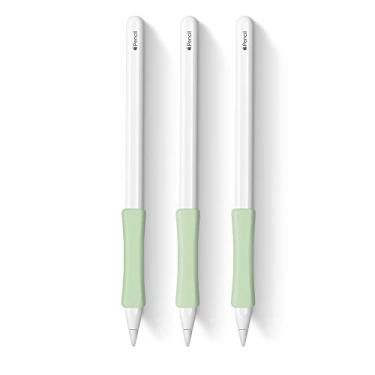 Imagem de Pacote com 3 capas para iPencil verdes ergonômicas de silicone compatível com Apple Pencil 2ª geração, iPad Pro 11 de 12,9 polegadas 2018
