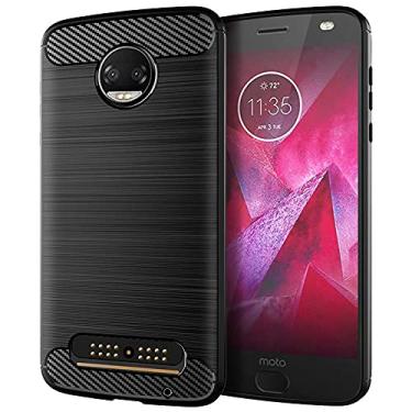 Imagem de Capa para Motorola Moto Z2 Force, capa para Moto Z2 Play, para Moto Z2, capa para Moto Z 2018, capa com tecnologia de absorção de choque de TPU (preta, para Motorola Moto Z2 Force)