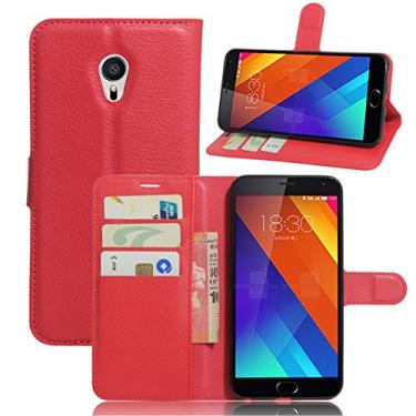 Imagem de Capa MEIZU MX6 – Capa carteira com suporte de couro PU Manyip para MEIZU MX6, capa de proteção de telefone estilo empresarial, capa com [compartimentos para dinheiro e cartão]