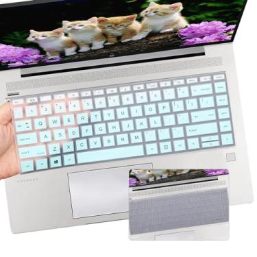 Imagem de i-Tensodo 2 peças de capa de teclado para HP Probook 440 445 G8 G9 G10, HP Probook 640 G7 G8, HP Probook 14 Acessórios de proteção para laptop - M verde + transparente