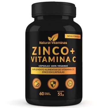 Imagem de Vitamina C 1000mg + Zinco Bisglicinato 30mg Vegano - Auxilia na Imunidade - 1 Pote com 60 Cápsulas Veganas de 850mg