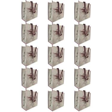 Imagem de Bolsa Ecologica Kit 15 Unidades Sacola Ecobag de Ombro Reutilizavel Mu