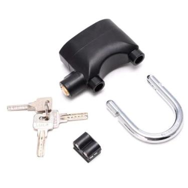 Imagem de Cadeado com Alarme Sirene Anti furto 110db Som Alto Moto Casa Seguranç