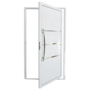 Imagem de Porta de Alumínio Pivotante Lambri 210x100cm com Puxador Evolution Sup