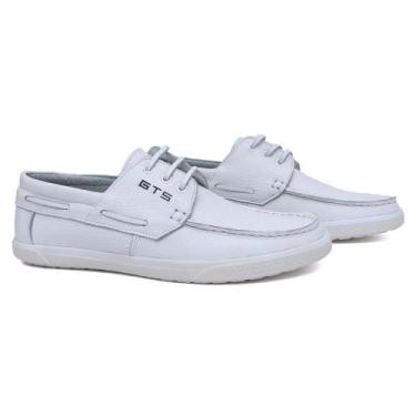 Imagem de Mocassim Dockside Masculino Couro Moderno Casual Conforto - GTS, Branc