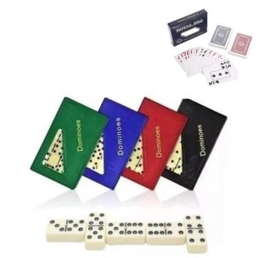 Imagem de Kit Jogo De Dominó Profissional 10MM Com 28 Peças De Osso Mais Jogo de