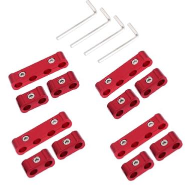 Imagem de Conjunto de 12 peças de separador e suporte de velas de ignição para clipes de suporte de fio de vela de ignição de 8 mm, 9 mm, 10 mm, mantenha seus fios organizados e protegidos! (vermelho)