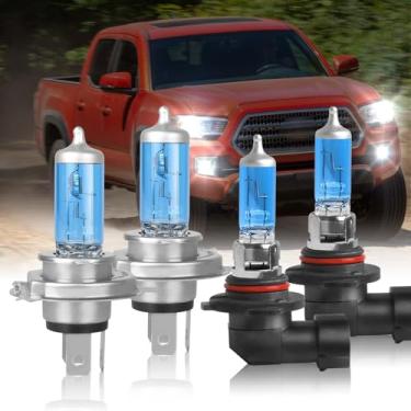Imagem de IVBDQV Compatível com 2005-2011 para Toyota Tacoma Lâmpadas de Farol, 9003/H4 High Low Deal Beam e 9145/9140/9005 Lâmpadas Halógenas de Farol de Nevoeiro 300% Brilho Alto Desempenho Lâmpadas de
