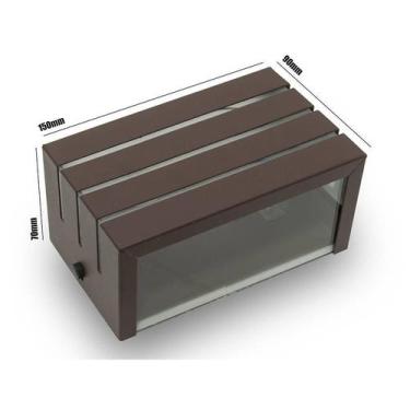 Imagem de Arandela Frisada Marrom Muro Parede Externa Kit 03 Unidades - Lcg Elet