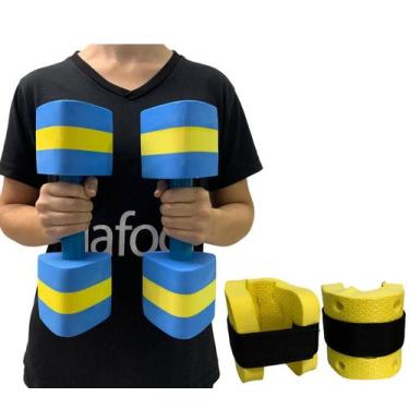 Imagem de Kit Par Halteres Hidroginástica 2 -3kg + Par de Caneleira 2-3kg Dafoca