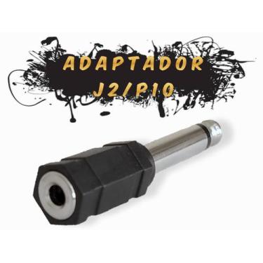 Imagem de Adaptador conversor plug p2/j2 p/ p10 mono cabo violão som  - TEMTEC