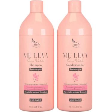 Imagem de Zap Me Leva Com Você - Kit Restauração Rosa Mosqueta e Ceramidas Litro Duo (2 Produtos)
