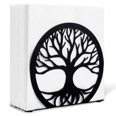 Imagem de MSJGA Suporte de guardanapo para mesa, dispensador de guardanapos em pé ao ar livre casa de fazenda suportes de guardanapo preto para cozinha cafeteria sala de jantar (15 x 4 x 12 cm)