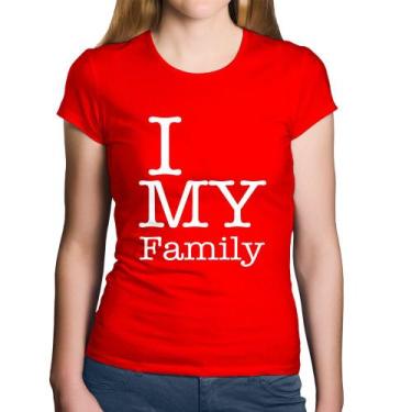 Imagem de Baby Look Algodão I Love My Family - Foca na Moda, Vermelho, G