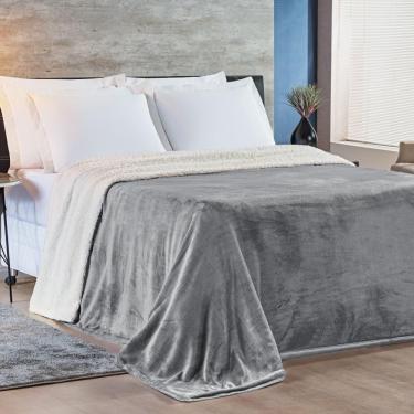 Imagem de Cobertor Queen Alaska Dupla Face Sherpa-mantinha - Cinza