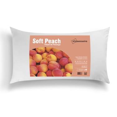 Imagem de Travesseiro King Antialérgico Toque de Pêssego 50x90cm Suporte Médio, Tecido Macio, Fibra de Poliéster Siliconada, Lavável em Máquina, Antiácaro, Branco