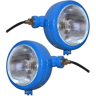 Imagem de Conjuntos de faróis de trator 12 V Volt compatíveis com David Brown 700 800 900 1200 1400 Series MF 35 35X 65 765 Case/Ford 3000 2N 9N 8N/IH Trator B275 B250 B414 B444 Azul claro Peça de reposição