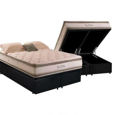 Imagem de Cama Box Baú Queen com Colchão Herval Big Class Molas Conforclass 158x