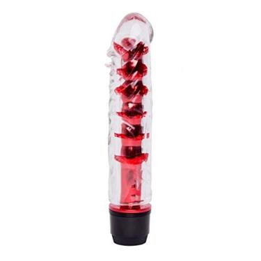 Imagem de Vibrador Multivelocidade com Capa Lisa Transparente Vermelho, Gbaby, Vermelho
