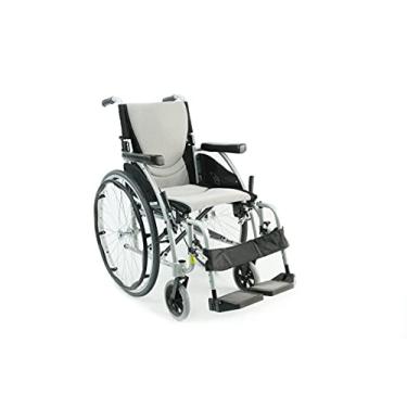 Imagem de Cadeira de rodas ergonômica Karman em assento de 50 cm e eixos de liberação rápida, Pearl Silcer Frame