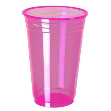 Imagem de Copo Descartável Rosa Neon 300Ml Balada Com 100Un