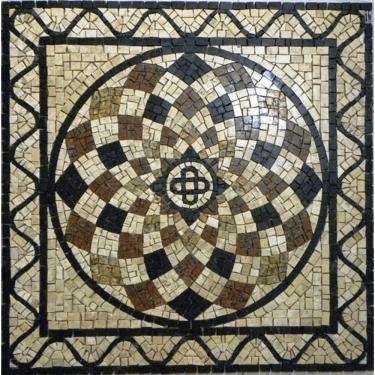 Imagem de Piso Em Mosaico Romano Semente De Girassol Colorato I Tamanho 150cm