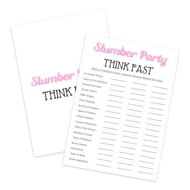Imagem de ZEDEV Slumber Party Games - Think Fast, Sleepover Party Supplies for Girls, Teen, Adult, Pink Pajama Party Games, Set of 20 Games Cards, Birthday Party Activity Decor -A01