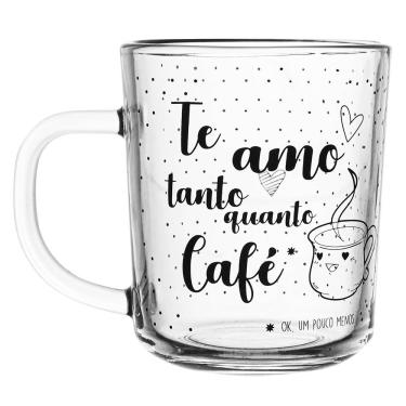 Imagem de Jogo 6 Caneca De Café Te Amo Vidro Transparente 220ml Xícara Lyor