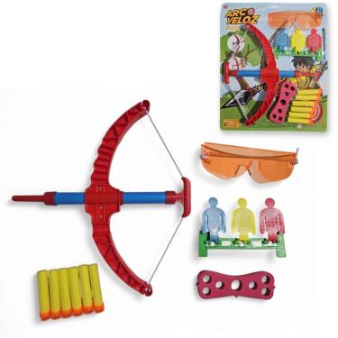 Imagem de Arco E Flecha Infantil Fixo Projeteis Alvo E óculos Jr0803