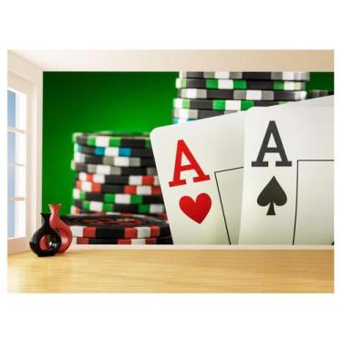 Imagem de Papel De Parede 3D Salão De Jogos Cartas Poker 3,5M Jcs63 - Você Decor