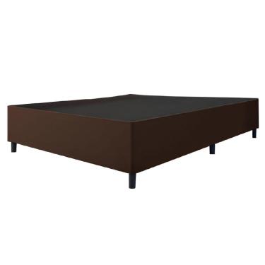 Imagem de Cama Box Base Casal Queen 1,58m Suede Marsala