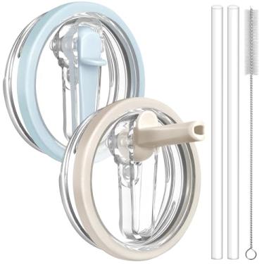 Imagem de ANTAND Tampa de copo de substituição de 1,134 g para acessórios Stanley Cup, canudo flip à prova de vazamento para tampas Stanley Quencher H2.0 Protour de 1,134 g, pacote com 2 tampas à prova de