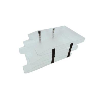Imagem de Organizador De Papel Material De Mesa Tripla Movel Cristal - Novacril