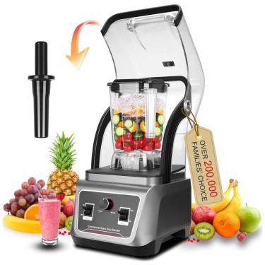 Imagem de Liquidificador Comercial com Proteção à Prova de Som - Potente e Silencioso, Autolimpante, 2200W,Hijolla