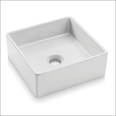 Imagem de Cuba de Apoio para Banheiro Quadrada 30cm em Cerâmica Icasa