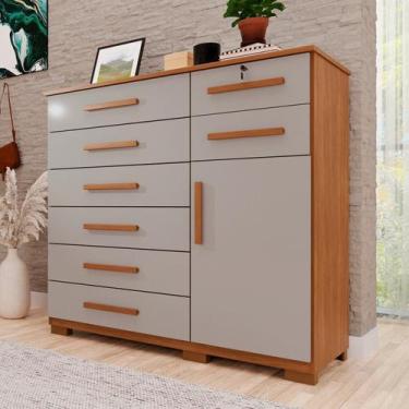 Imagem de Cômoda para Quarto 1 Portas 8 Gavetas Ônix Expresso Móveis - Espresso 