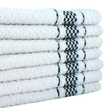 Imagem de Pano de Prato Cozinha Atoalhado Kit 08 Peças 370g/m² 100% Algodão Alta Absorção Preto