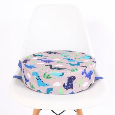 Imagem de Almofada Para Criança Elevação De Assento Redonda Dinossauro azul