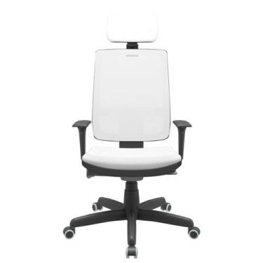 Imagem de Cadeira Office Brizza Tela Branca Com Encosto Assento Aero Branco Auto