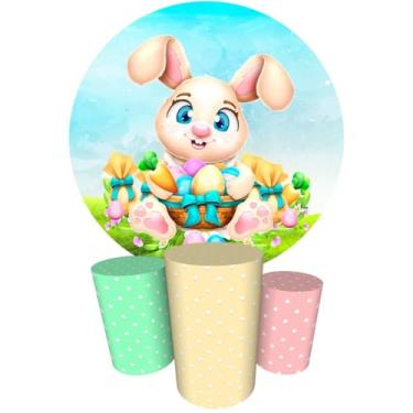 Imagem de Trio Capas Cilindro + Painel Sublimado 1,50m Páscoa (K1PSC003)