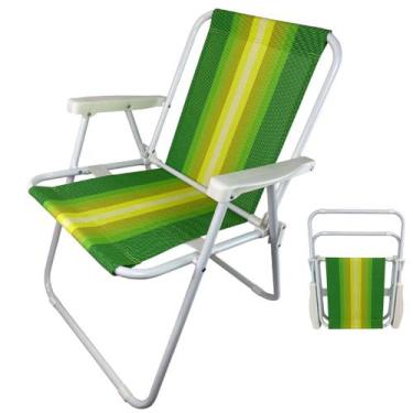 Imagem de Cadeira de Praia Dobravel Quintal Jardim Varanda Piscina Camping Acamp